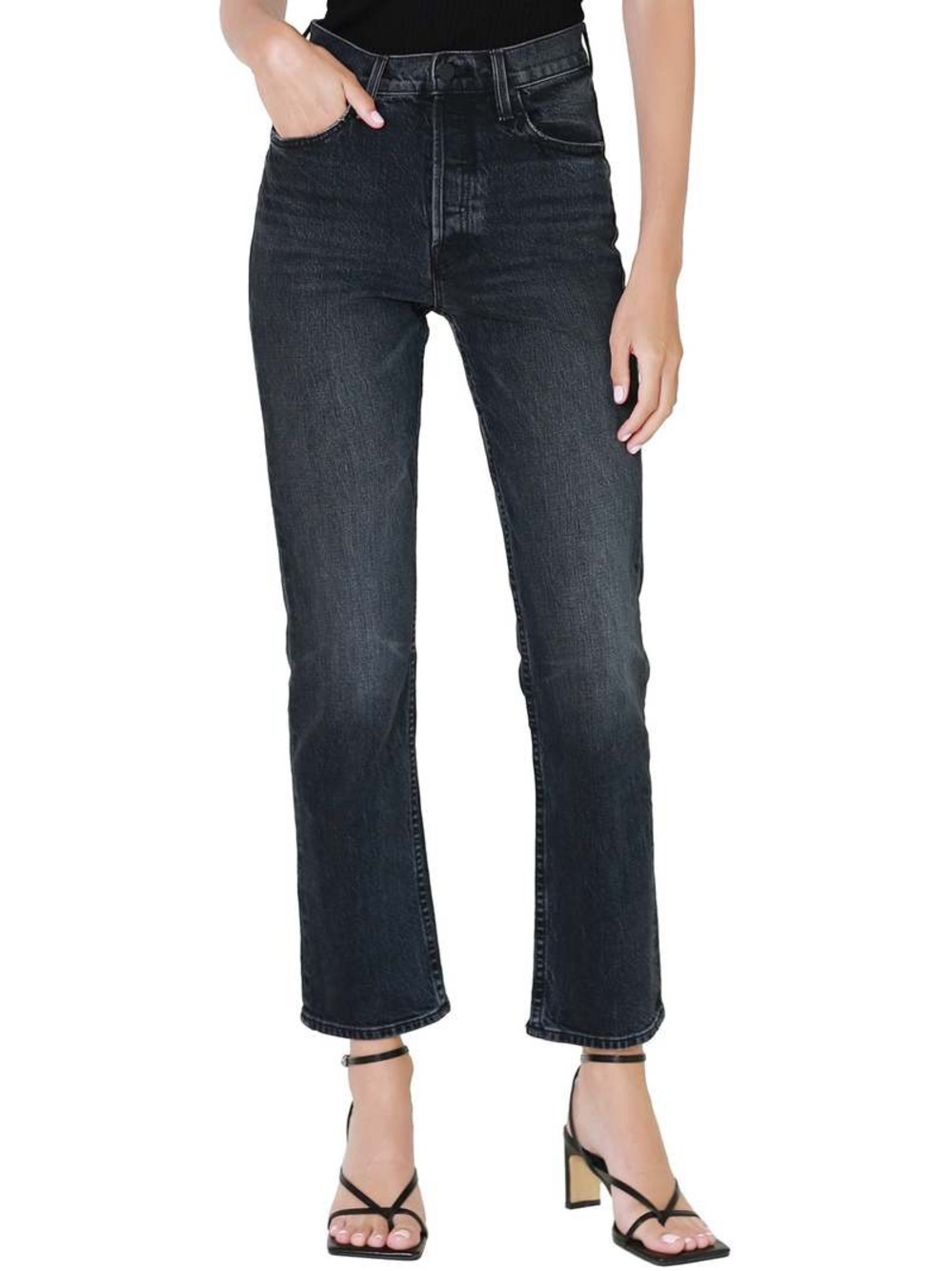 MOTHER SUPERIOR the tomcat ankle jean in on the fly wash Sz 25 Black Gray